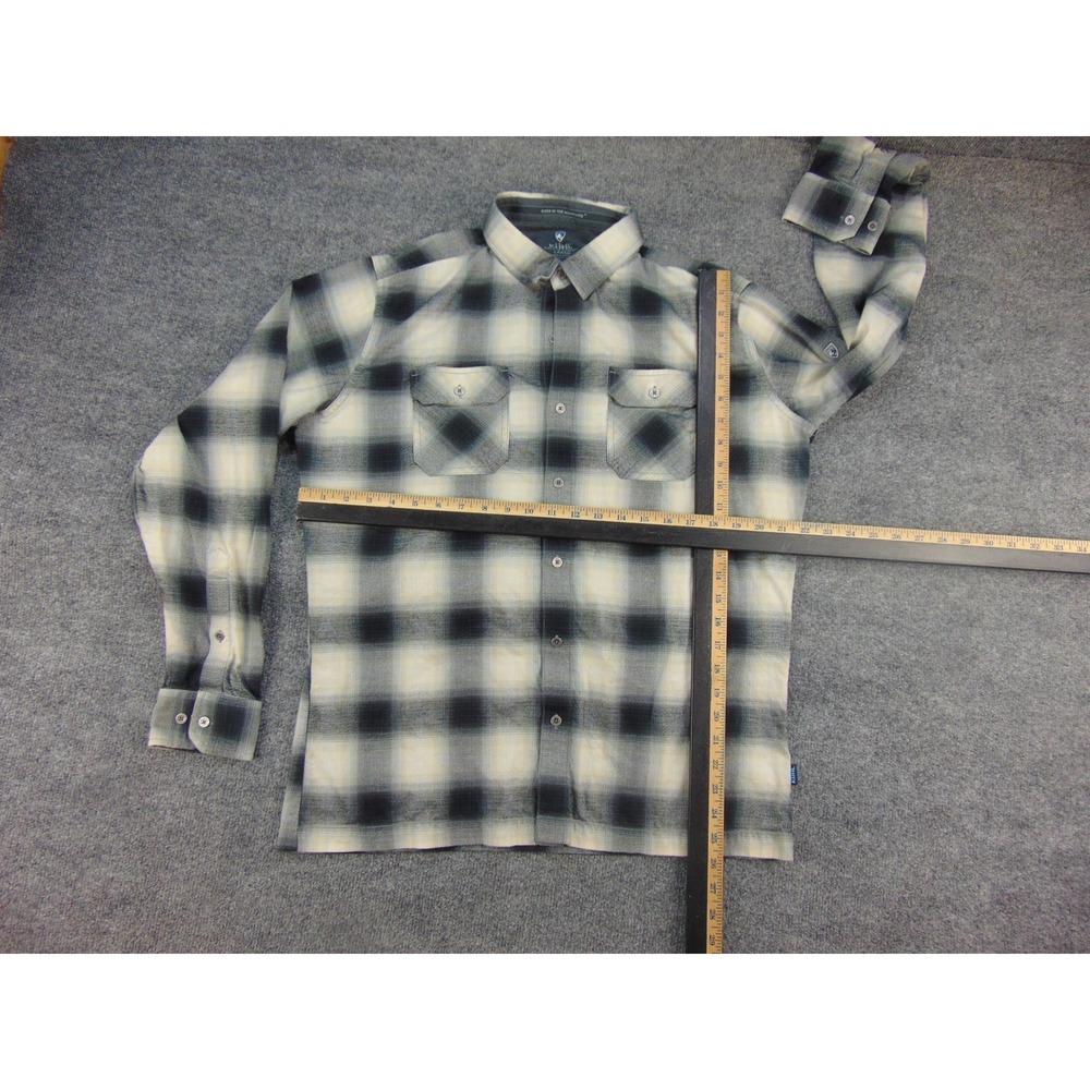 Kuhl Response Shirt Mens Large Gray Black Plaid Button Up Flannel Gorpcore - Picture 4 of 11